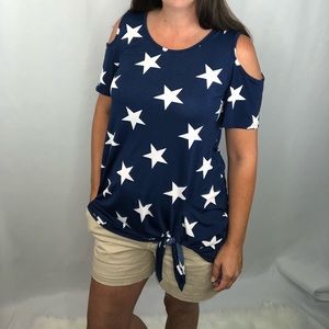 Stars Cold Shoulder Top